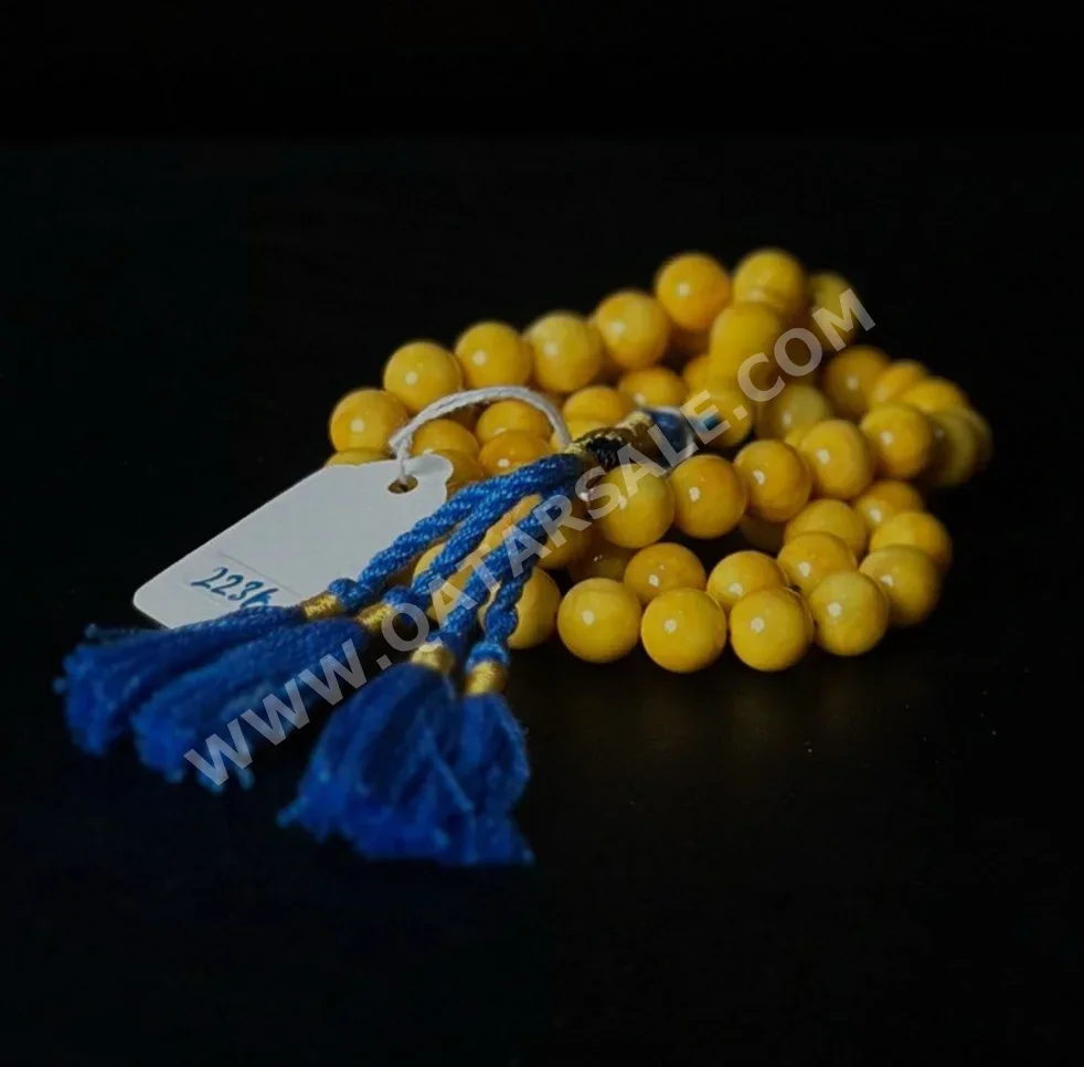 Prayer Beads Amber  Yellow Matte  51 g  Oval/Circle