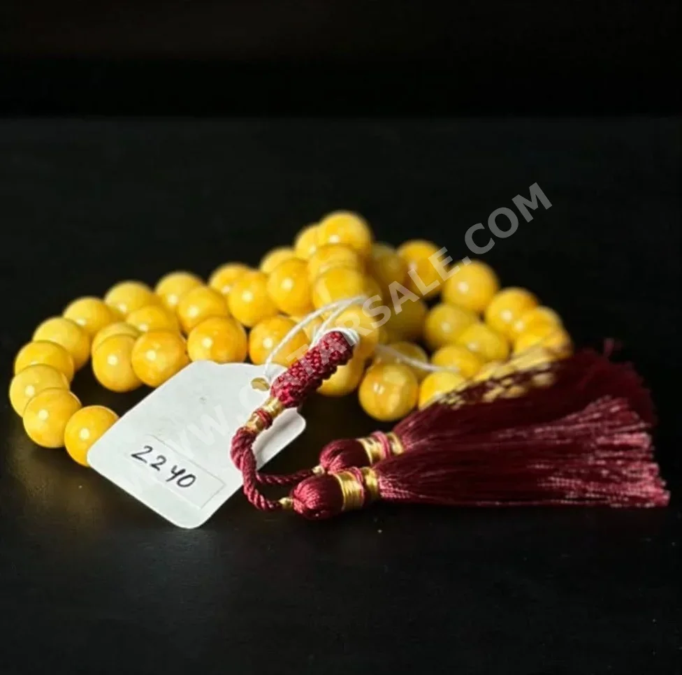 Prayer Beads Amber  Qatar  Yellow  48 g  Oval/Circle