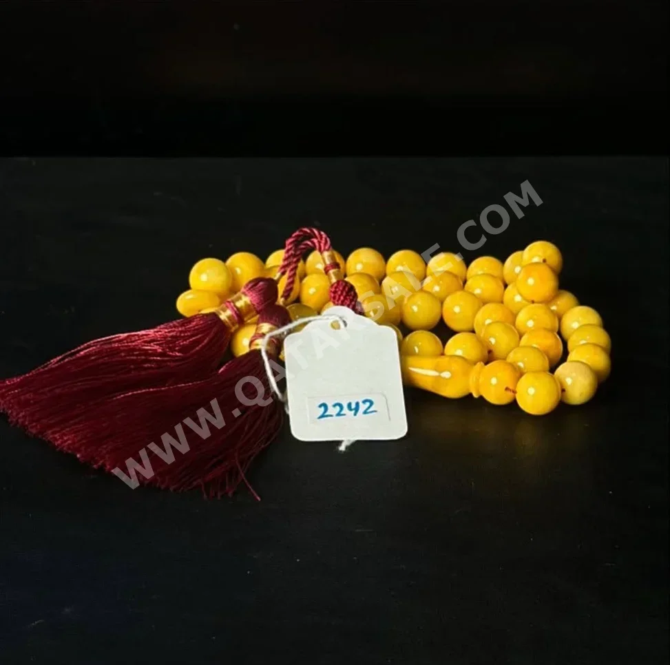 Prayer Beads Amber  Qatar  Yellow  39 g  Oval/Circle