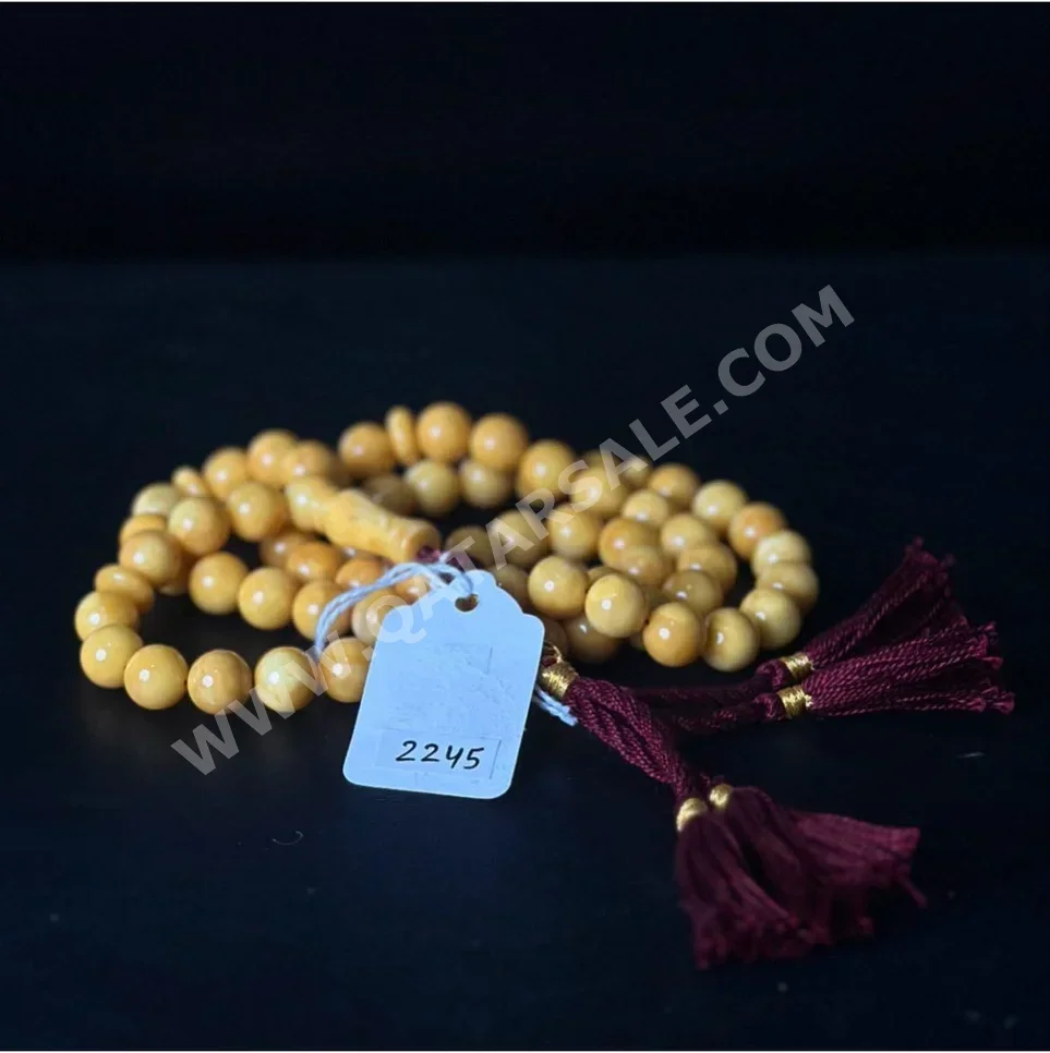 Prayer Beads Amber  Qatar  White Sand  39 g  Oval/Circle