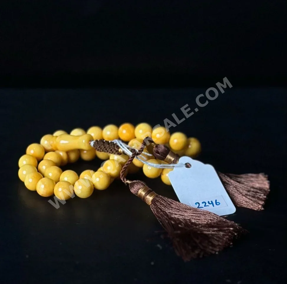 Prayer Beads Amber  Qatar  White Sand  48 g  Oval/Circle