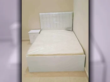 Beds - Single  - White  - Mattress Included  - With Bedside Table