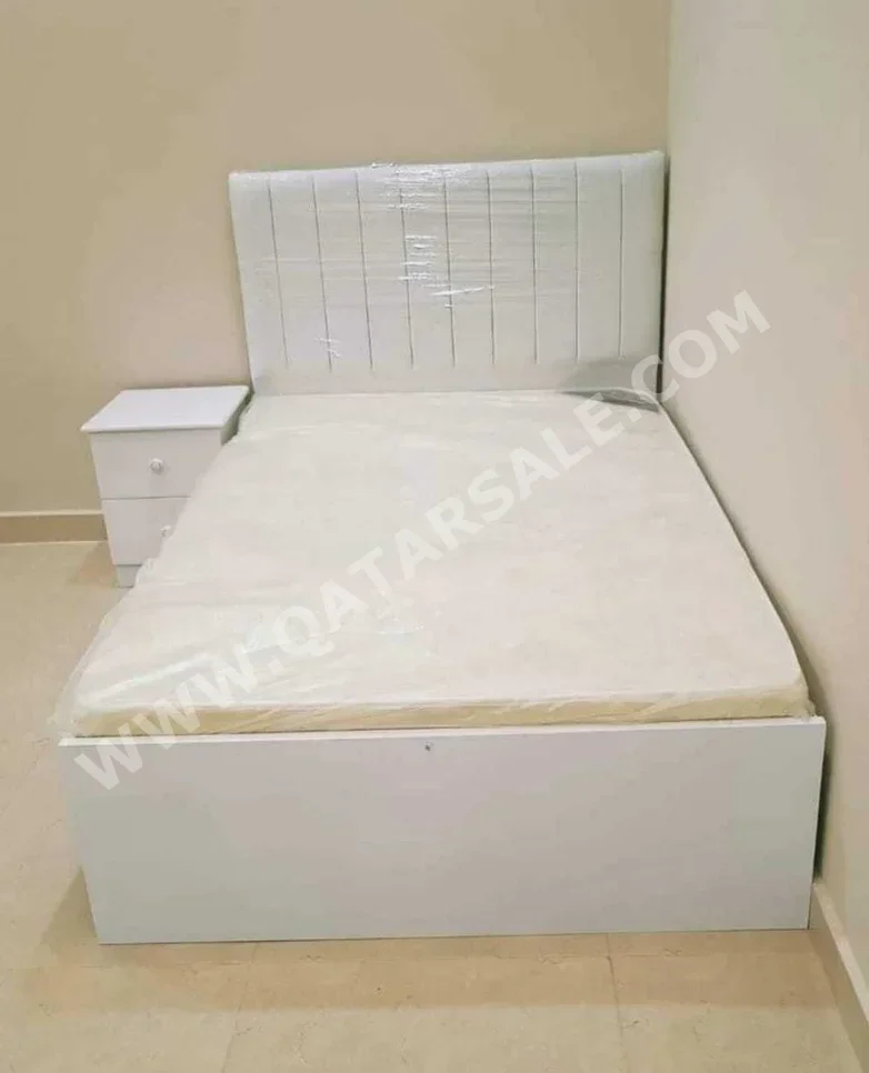 Beds - Single  - White  - Mattress Included  - With Bedside Table