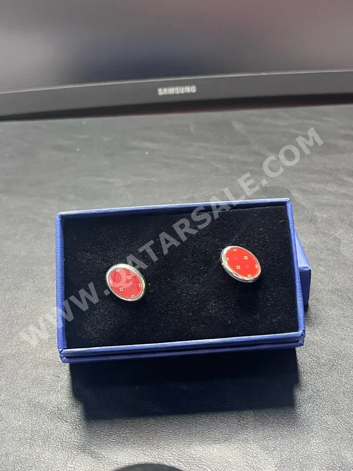 Cufflinks Red and Silver