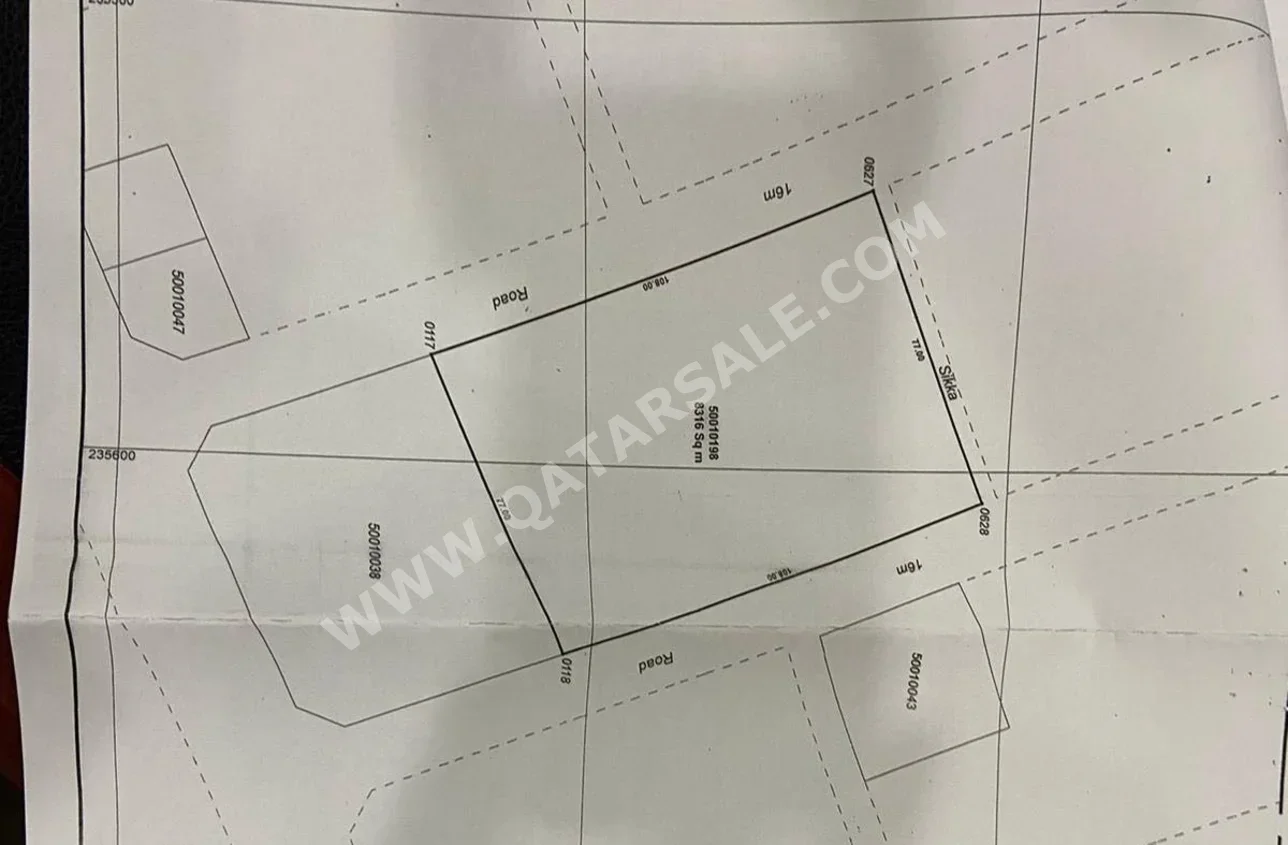 Lands For Sale in Doha  - Al Thumama  -Area Size 8٬316 Square Meter