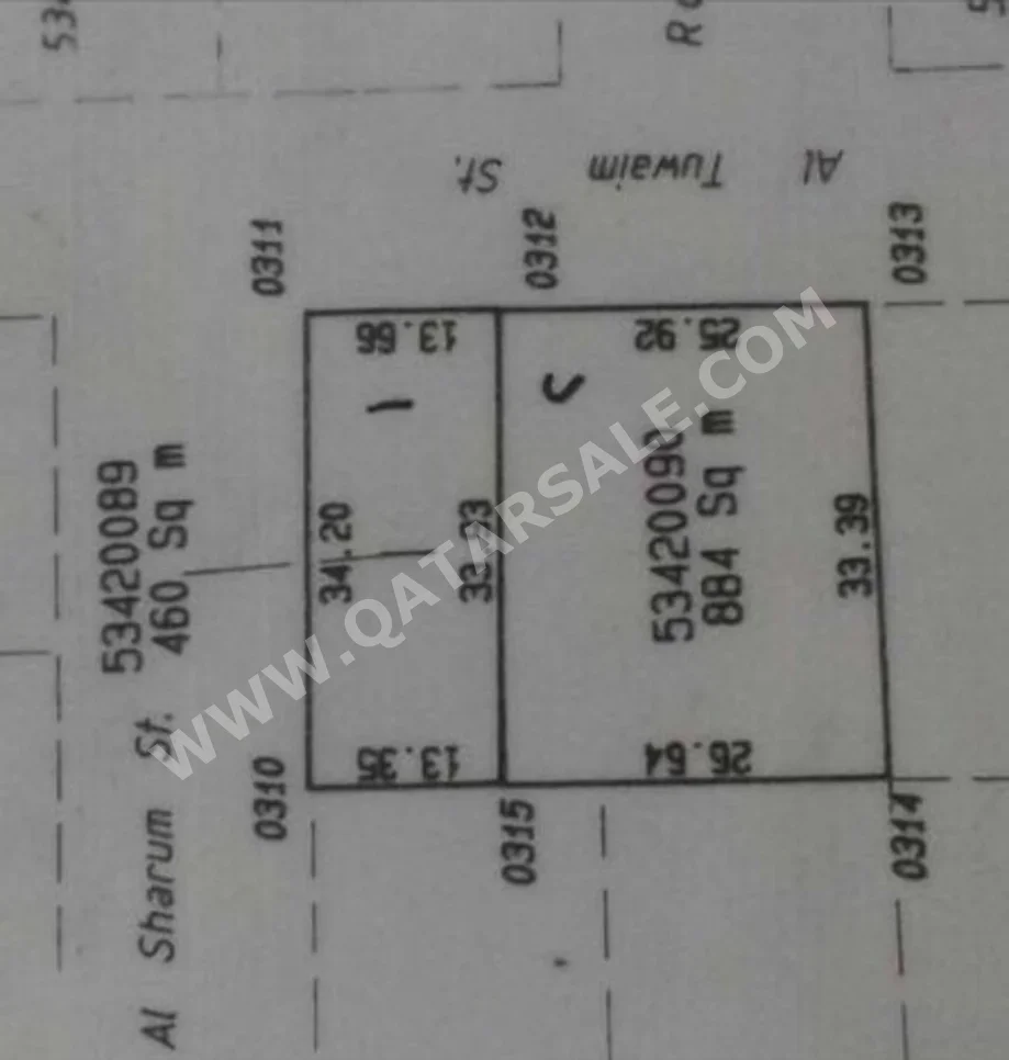 Lands For Sale in Al Rayyan  - New Al Rayyan  -Area Size 460 Square Meter