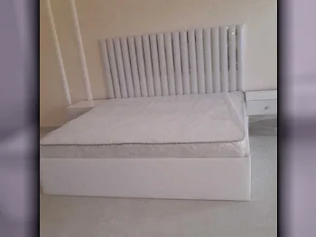 Beds - King  - White  - Mattress Included  - With Bedside Table