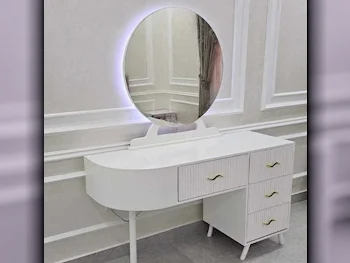 Wardrobes & Dressers - Doha Furniture  - Dressing Table, Mirror, Chair & 2 Shelving Units  - White