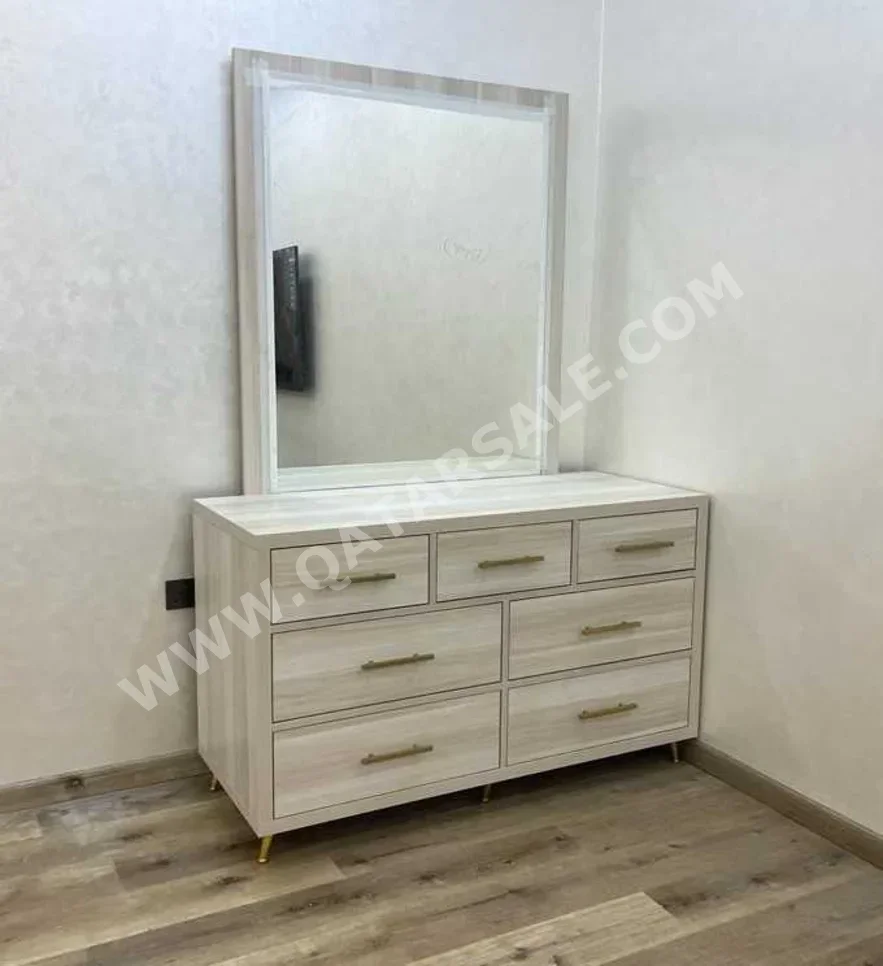 Wardrobes & Dressers - Doha Furniture  - Dressing Table, Mirror, Chair & 2 Shelving Units  - Multicolor