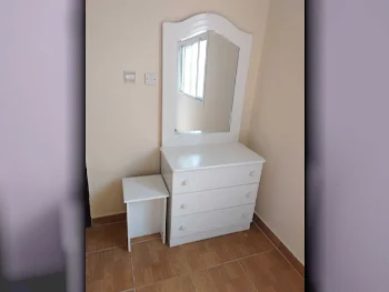 Wardrobes & Dressers - Doha Furniture  - Dressing Table, Mirror, Chair & 2 Shelving Units  - White