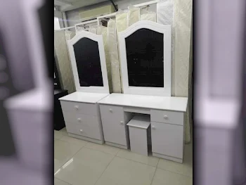 Wardrobes & Dressers - Doha Furniture  - Dressing Table, Mirror, Chair & 2 Shelving Units  - White