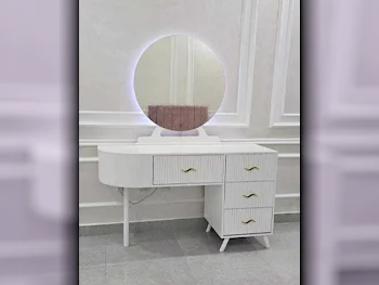 Wardrobes & Dressers - Doha Furniture  - Dressing Table, Mirror, Chair & 2 Shelving Units  - White