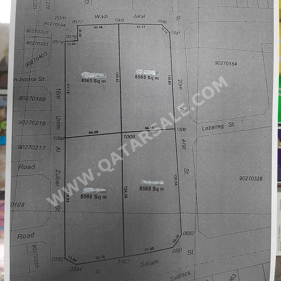 Lands For Sale in Al Wakrah  - Al Wakrah  -Area Size 34,200 Square Meter