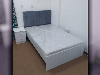 Beds - Single  - Gray  - Mattress Included  - With Bedside Table