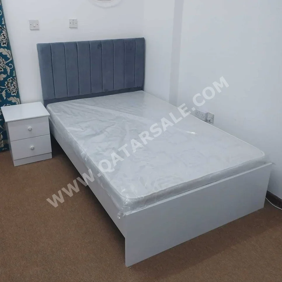 Beds - Single  - Gray  - Mattress Included  - With Bedside Table