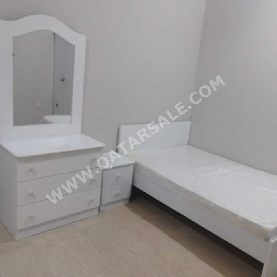 Beds - Single  - White  - Mattress Included  - With Bedside Table