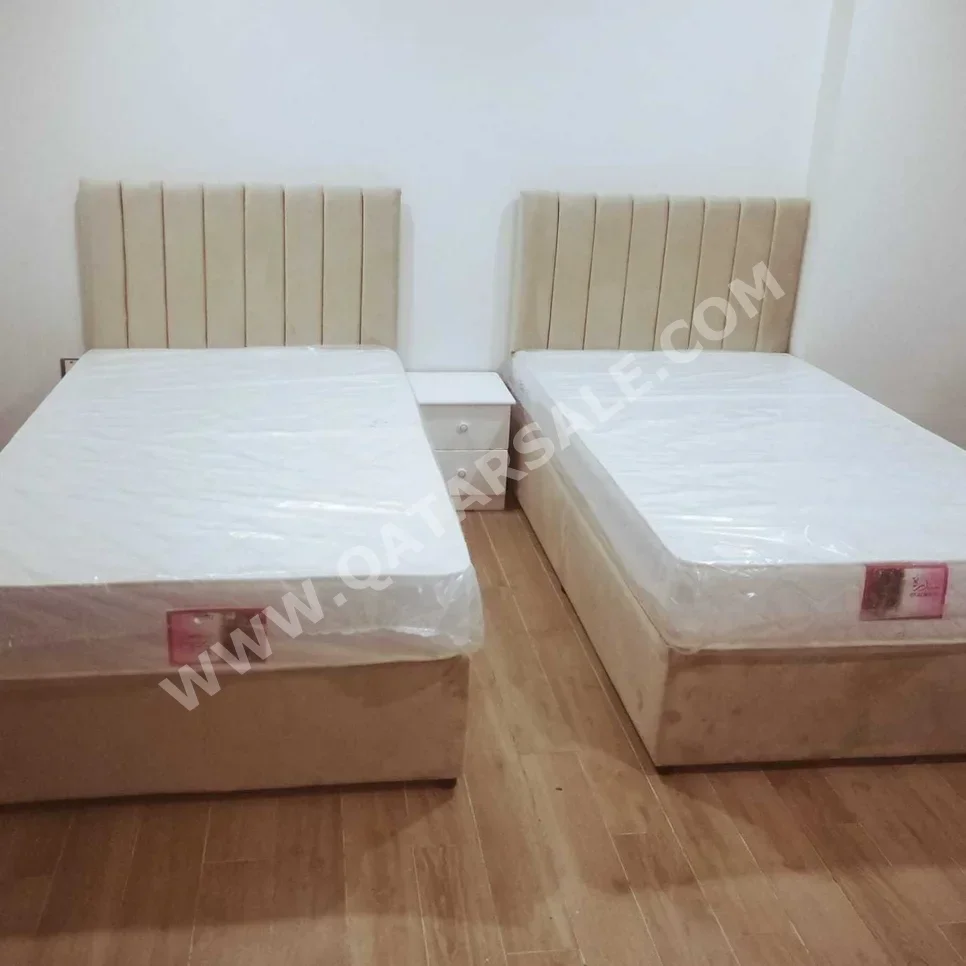 Beds - Single  - Yellow  - Mattress Included  - With Bedside Table