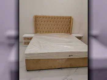 Beds - King  - Yellow  - Mattress Included  - With Bedside Table