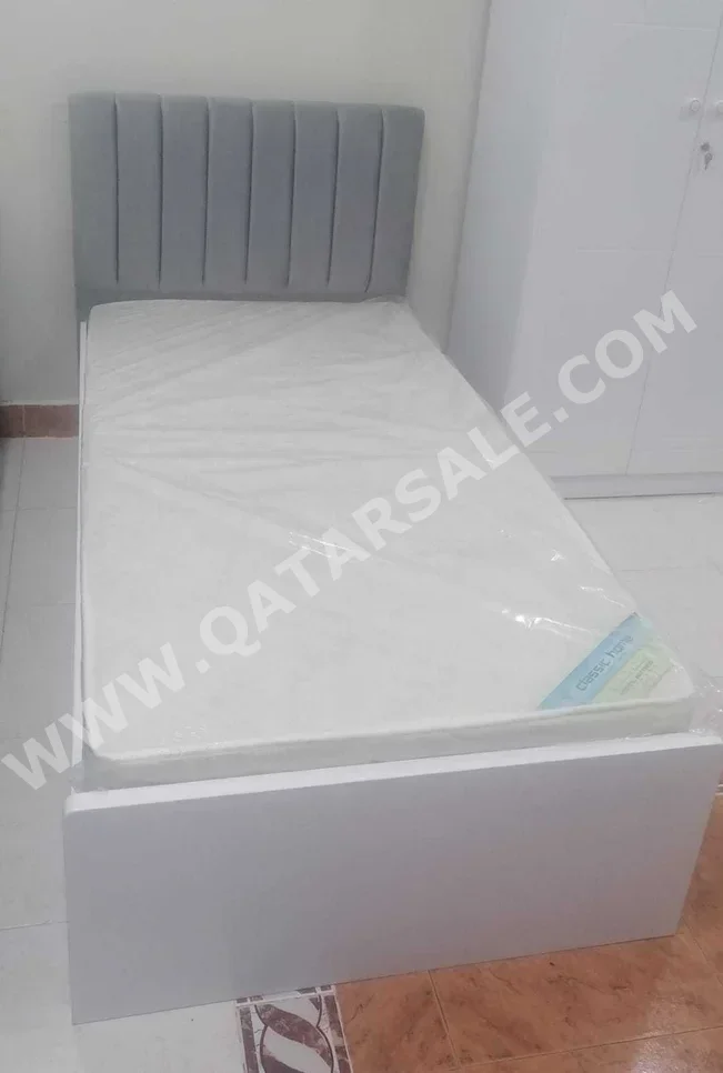 Beds - Single  - Gray  - Mattress Included  - With Bedside Table