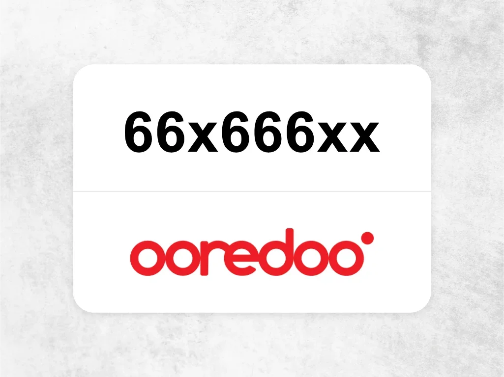 66x666xx  Ooredoo Mobile Phone