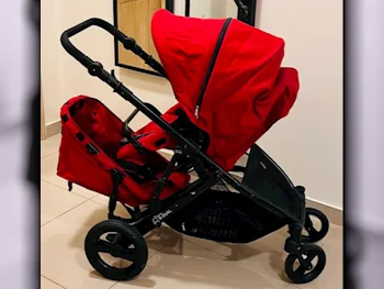 Kids Strollers Double Stroller  Red  0-3 Years  30 Kg