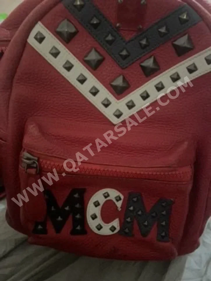 Backpacks  - Red  - Genuine Leather  - Unisex