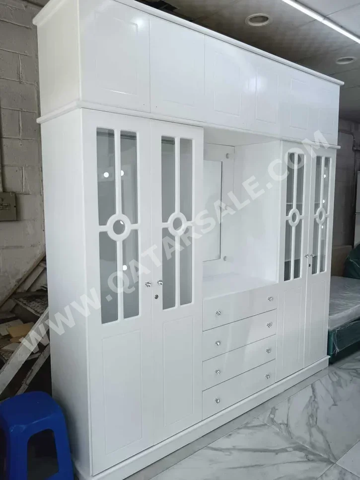 Wardrobes & Dressers - Doha Furniture  - Dressing Table, Mirror, Chair & 2 Shelving Units  - White