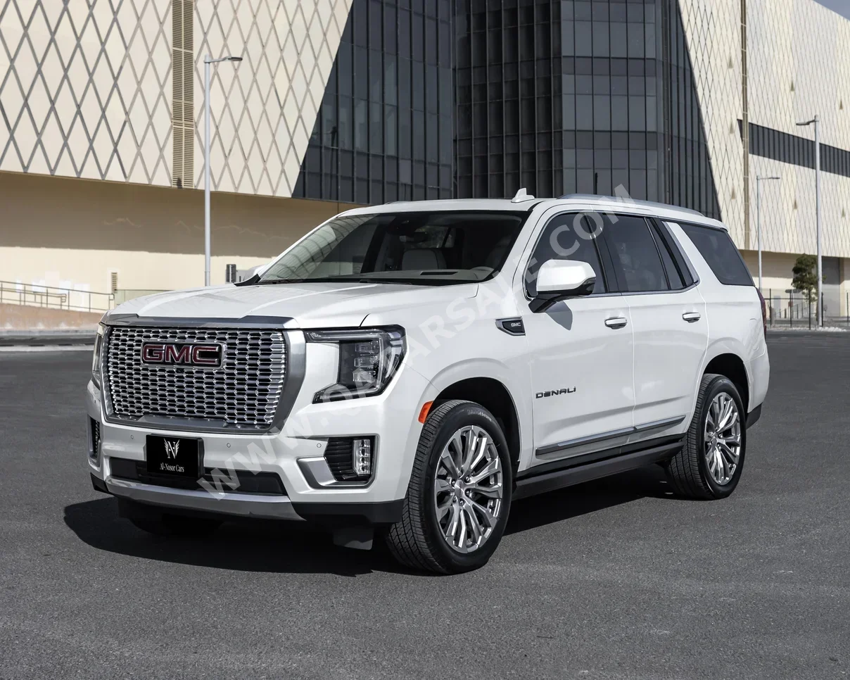 GMC  Yukon  Denali  2023  Automatic  8,000 Km  8 Cylinder  Four Wheel Drive (4WD)  SUV  White  With Warranty