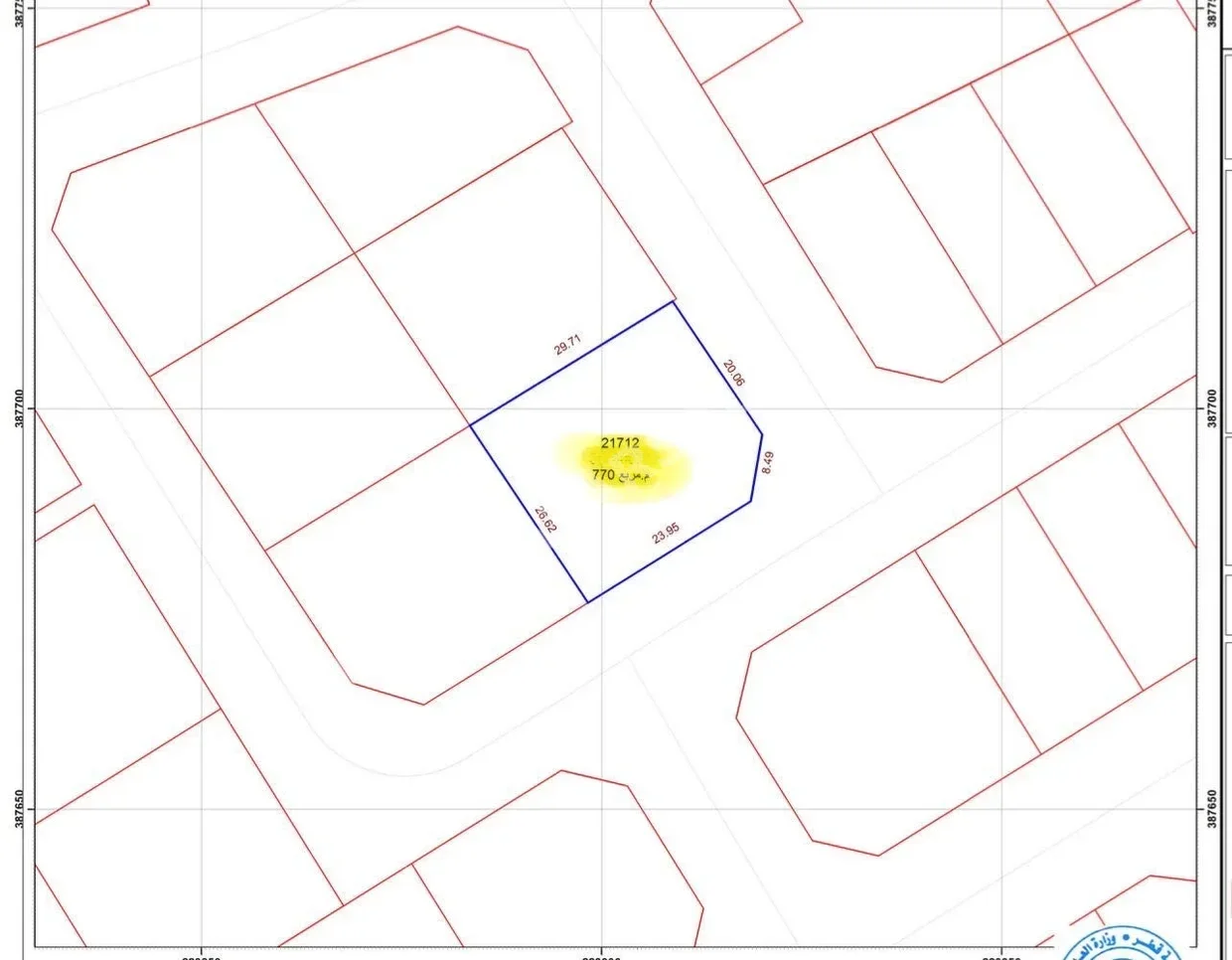 Lands For Sale in Al Rayyan  - Al Aziziyah  -Area Size 770 Square Meter