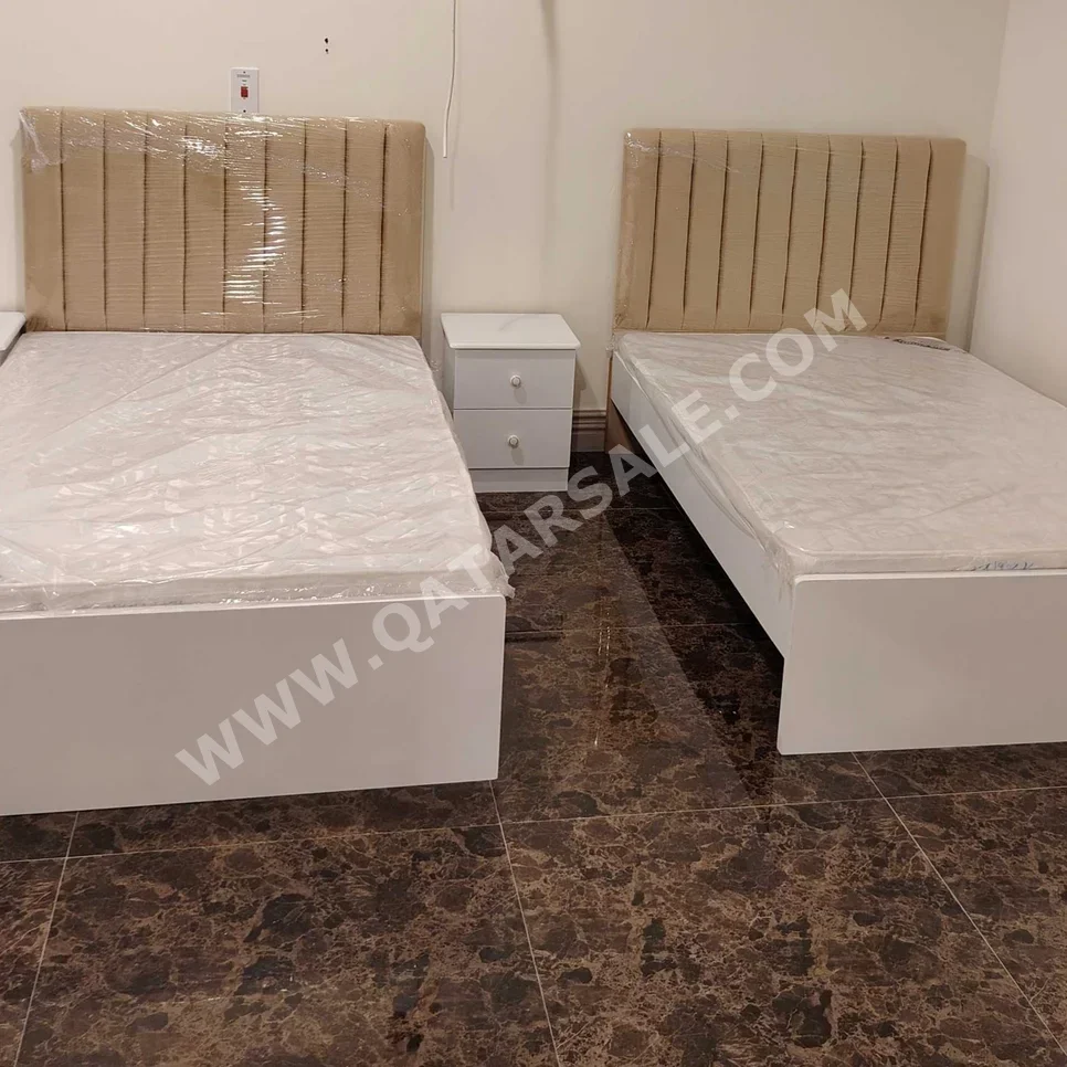 Beds - Single  - Yellow  - Mattress Included  - With Bedside Table