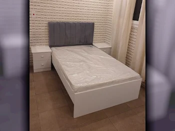 Beds - Single  - Gray  - Mattress Included  - With Bedside Table