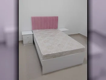 Beds - Single  - Pink  - Mattress Included  - With Bedside Table