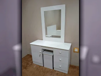 Wardrobes & Dressers - Doha Furniture  - Dressing Table, Mirror, Chair & 2 Shelving Units  - White