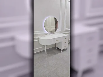 Wardrobes & Dressers - Doha Furniture  - Dressing Table, Mirror, Chair & 2 Shelving Units  - White