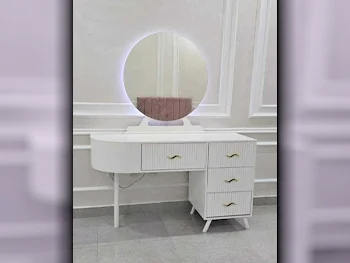 Wardrobes & Dressers - Doha Furniture  - Dressing Table, Mirror, Chair & 2 Shelving Units  - White