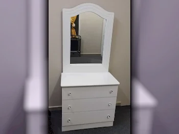 Wardrobes & Dressers - Doha Furniture  - Dressing Table, Mirror, Chair & 2 Shelving Units  - White