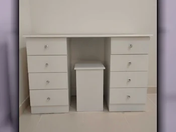 Wardrobes & Dressers - Doha Furniture  - Dressing Table, Mirror, Chair & 2 Shelving Units  - White