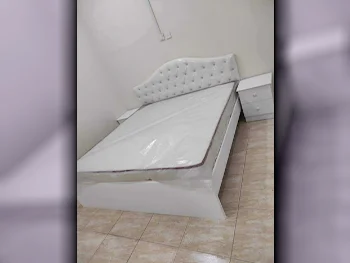 Beds - King  - White  - Mattress Included  - With Bedside Table