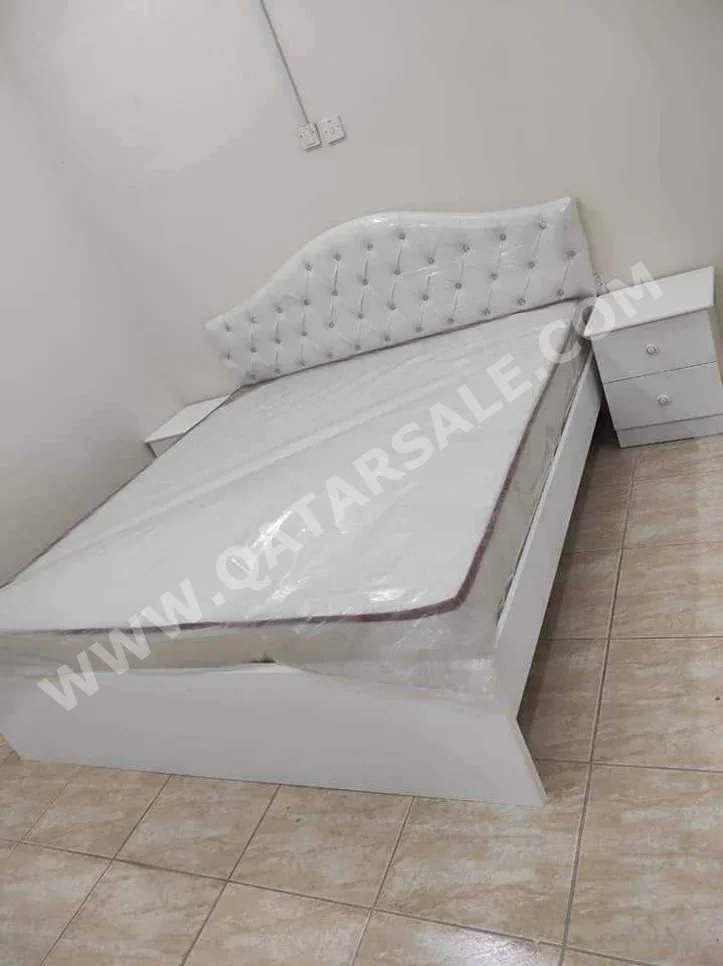 Beds - King  - White  - Mattress Included  - With Bedside Table