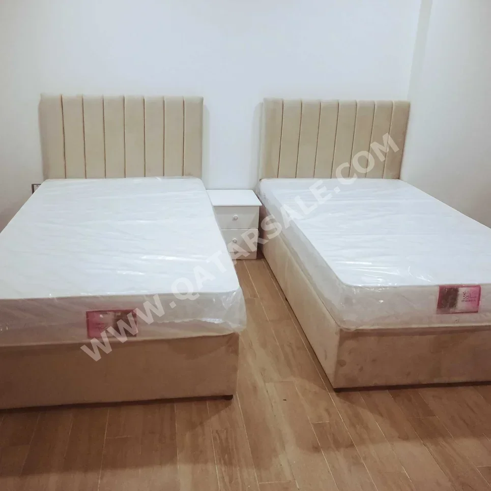 Beds - Single  - Black  - Mattress Included  - With Bedside Table