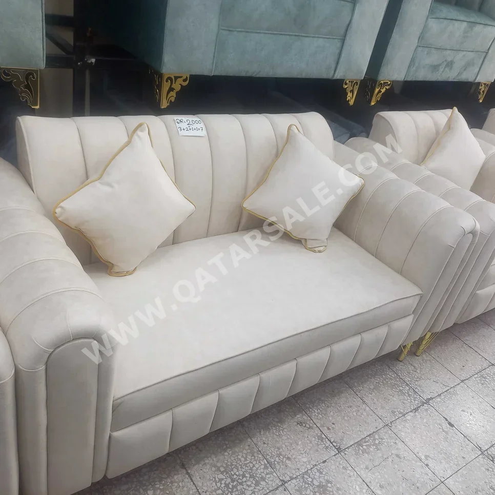 Sofas, Couches & Chairs Sofa Set  - Velvet  - Beige