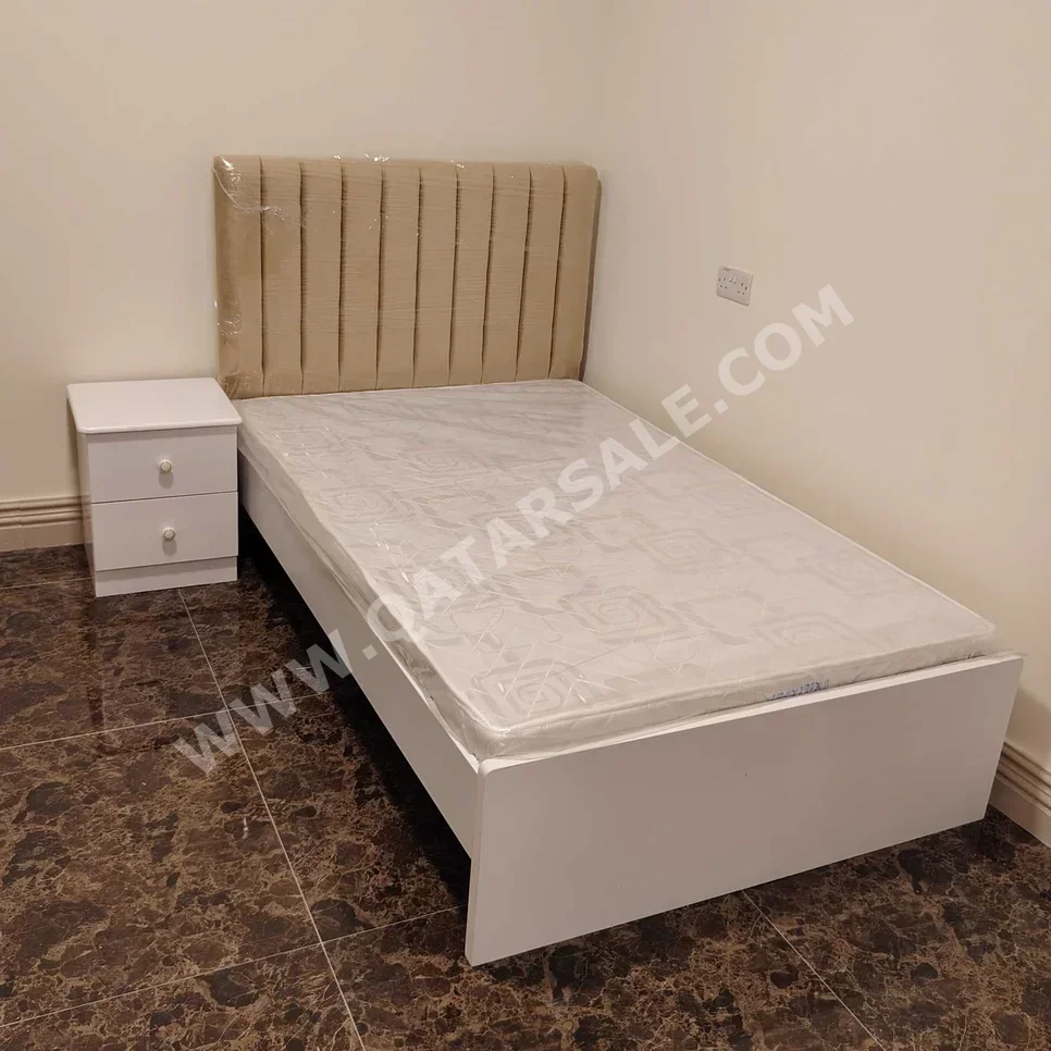 Beds - Single  - Yellow  - Mattress Included  - With Bedside Table