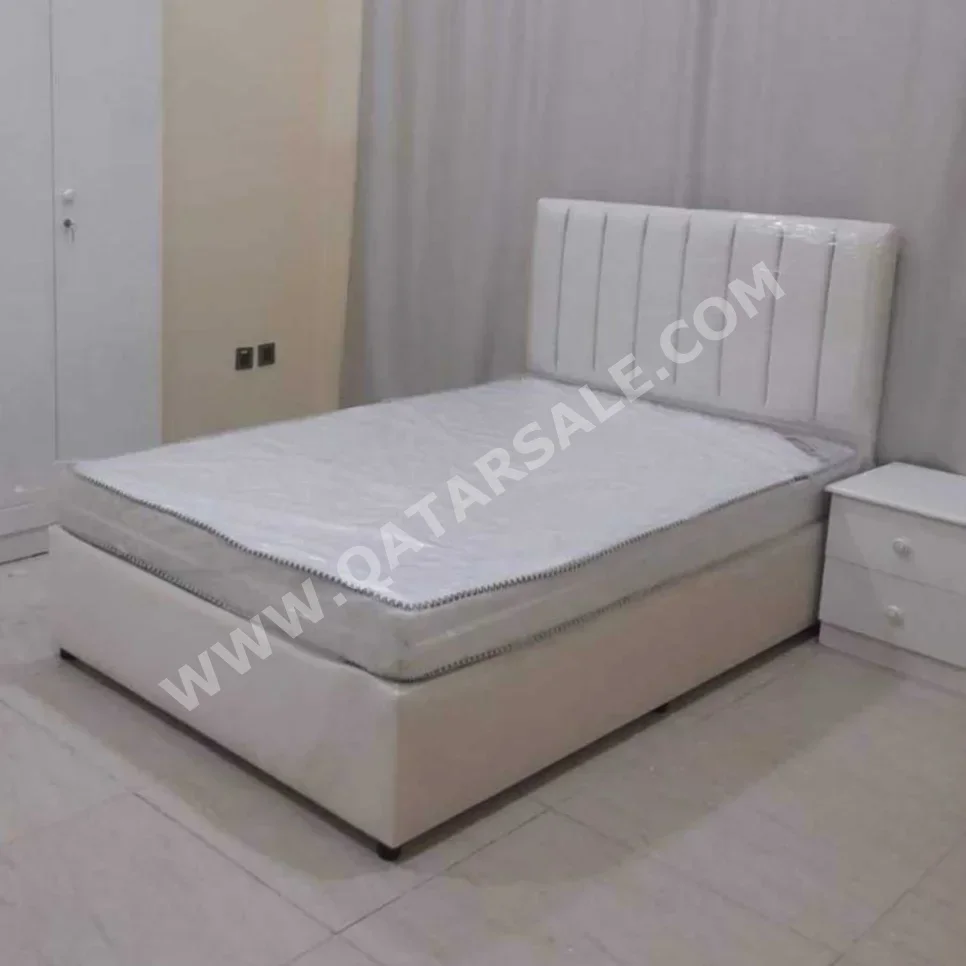 Beds - Single  - White  - Mattress Included  - With Bedside Table