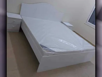 Beds - King  - White  - Mattress Included  - With Bedside Table