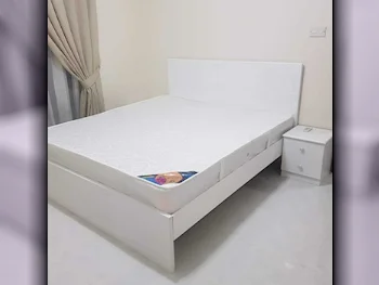 Beds - King  - White  - Mattress Included  - With Bedside Table