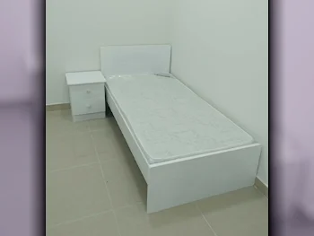 Beds - Single  - White  - Mattress Included  - With Bedside Table