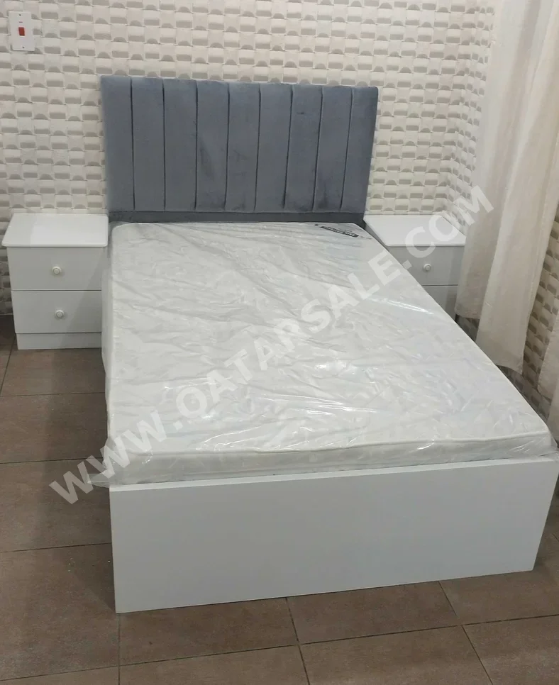 Beds - Single  - Gray  - Mattress Included  - With Bedside Table