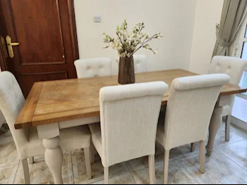 Dining Table with Chairs  - Homes r Us  - Brown & Beige  - 6 Seats