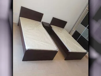 Beds - Single  - Brown  - Mattress Included  - With Bedside Table