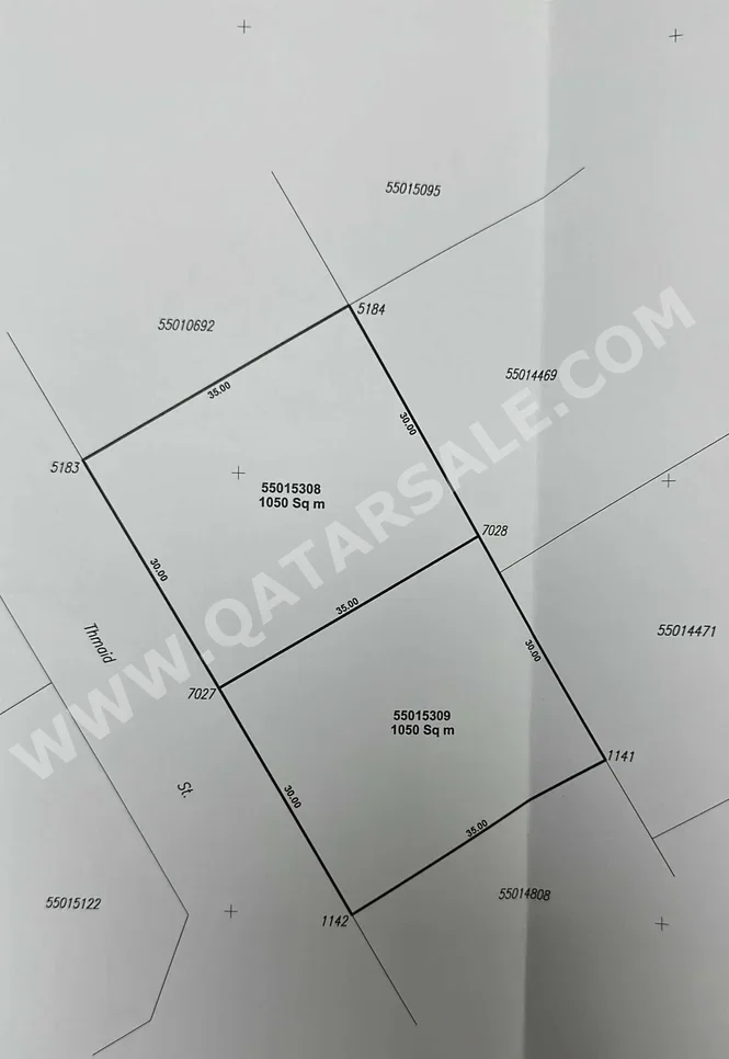 Lands For Sale in Al Rayyan  - Al Waab  -Area Size 1,050 Square Meter